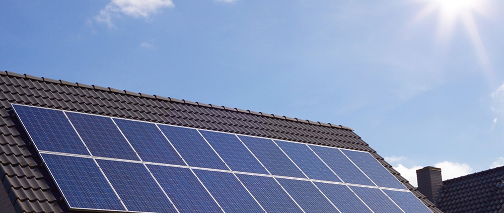 solar panels on roof