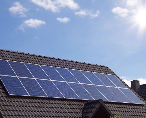 solar panels on roof