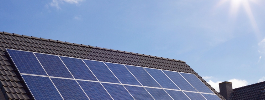 solar panels on roof